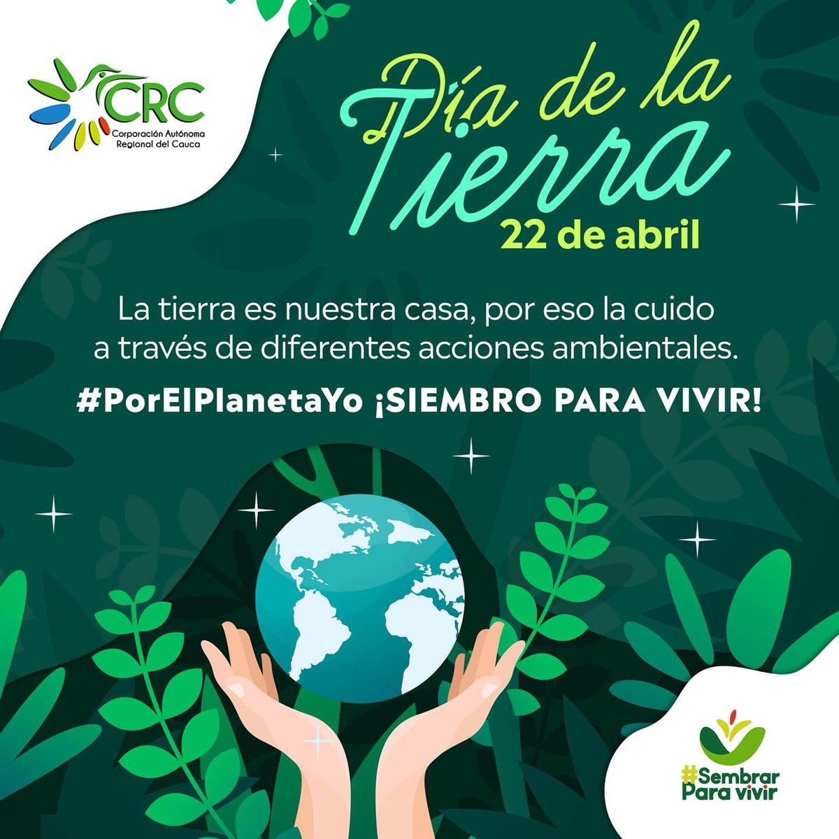 El planeta toma un respiro y  brinda una lección que  invita a proteger y amar lo que nos da vida! Hoy en el marco del #DíaInternacionaldelaTierra, invitamos a la comunidad a trabajar juntos por un Cauca Ambiental y Sostenible y unidos ayudamos a combatir el Cambio Climático.