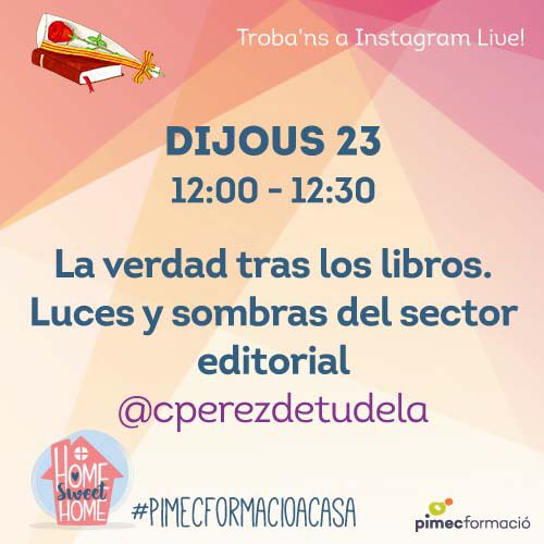 cperezdetudela1's tweet photo. ¿Me acompañais mañana? Hablaré sobre todo aquello que hay tras un libro, sobre las luces y las sombras del sector editorial. Os espero a las 12.00h en mi perfil de instagram @cperezdetudela 
#santjordi | #santjordi2020 | #rosa | #barcelona | #catalunya | #yomequedoencasa https://t.co/zIM6E4MaZQ