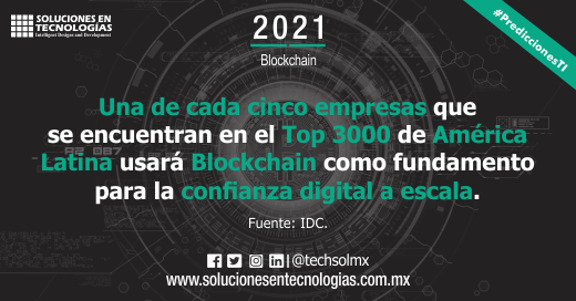 techsolmx's tweet photo. En 2021:
Una de cada cinco empresas que se encuentran en el Top 3000 de América Latina usará Blockchain como fundamento para la confianza digital a escala. Fuente: IDC. https://t.co/0Q4ZNNCB4C
#SomosSoluciones #PrediccionesTI #Blockchain #Top3000 #AL #IDC #Tecnologías #TIC #IT https://t.co/3DcTcl1hNI