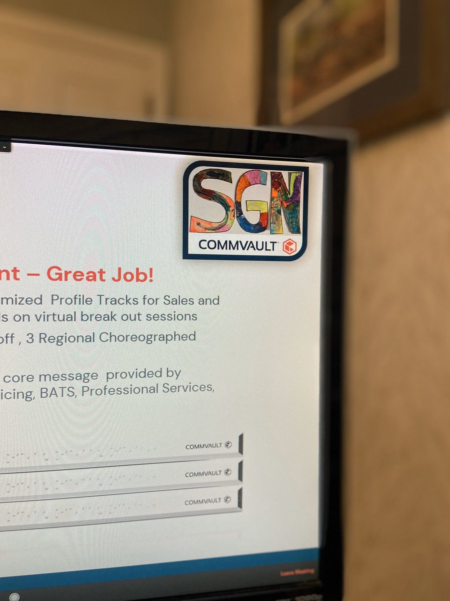 SGN screenshot today from <a href="/sandyjhamilton/">Sandra Hamilton</a> delivering accolades at <a href="/Commvault/">Commvault</a> around a well deserved shout out to her group for the top notch work behind the scenes during Ready as well as the Customer Care Program. #SomeGoodNews #commvaultLife #CommvaultReady