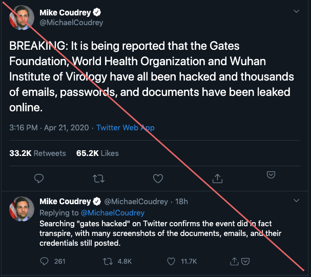 The most-referenced tweet about this fake hack is this one, which has been screenshot and plastered across the social web. Although most people are probably unaware of this entire… situation, the fake hack will strongly bolster existing false conspiracy narratives.