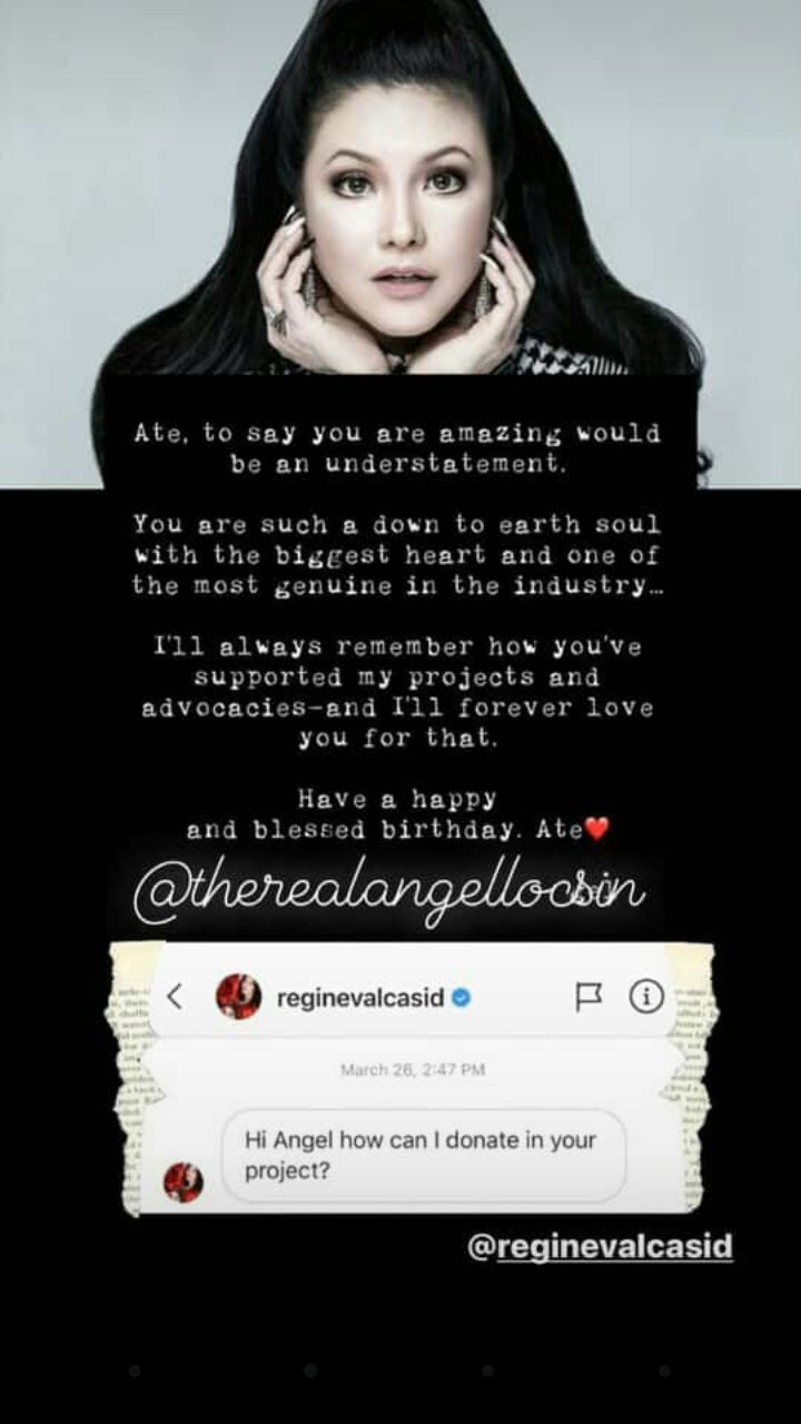From Angel Locsin IG Story 

Happy Birthday Songbird 