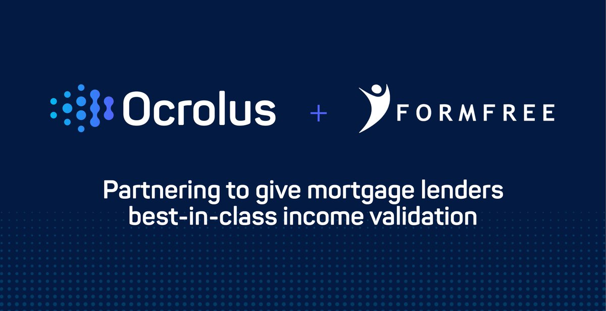#Mortgage news: <a href="/RealFormFree/">RealFormFree</a>'s Passport™ all-in-one asset, employment and income verification service now includes API calls to Ocrolus for data digitization and verification. Learn more: hubs.ly/H0pLQ4y0