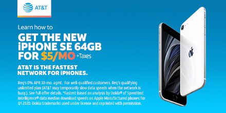 Lots to love. Less to spend. Learn how to get the new iPhone SE safely and easily when you order online and get fast, free no-contact delivery at go.att.com/o4SE1 #attemployee