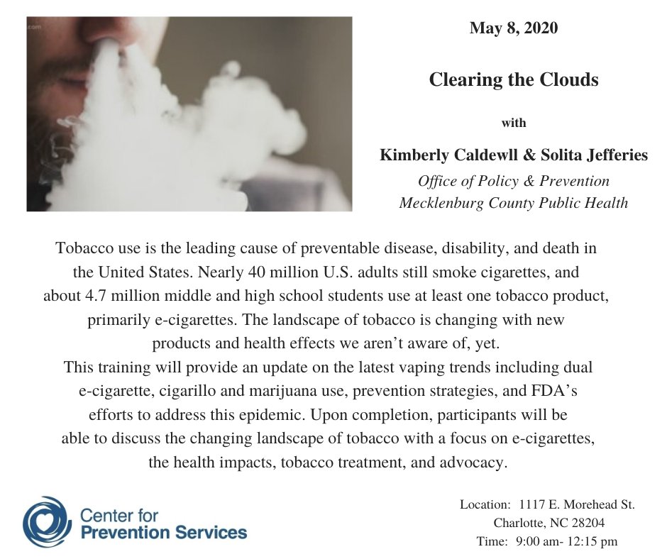cps_nc's tweet photo. Register today! https://t.co/1aSRO9AtFa #professionaldevelopment #publichealth #policy #tobacco #vapor https://t.co/psy9KbnIvP