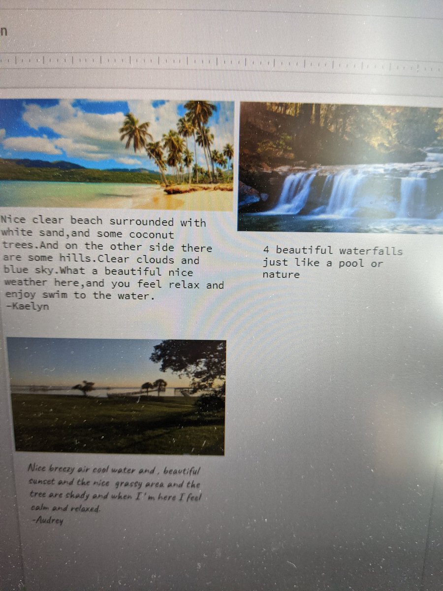 MrRasquinha's tweet photo. I love the work my students did on a collaborative Google Slides! They shared the things they love in nature that God has given us (e.g. landscapes, animals, trees, etc.). #HappyEarthDay2020 #EarthDay #50thEarthDay #Collaboration #DistanceLearning #ConnectingStudents https://t.co/G4V8diwBNX