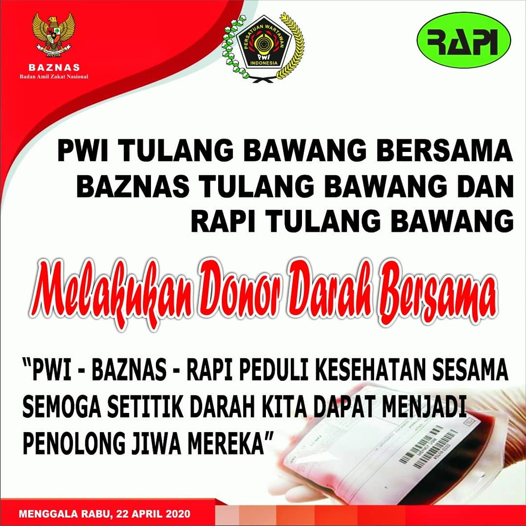 PMITUBA's tweet photo. terima kasih buat PWI kab Tulang Bawang , Baznas dan Rapi Tulang Bawang serta Ketua PMI kab Tulang Bawang yg sdah menyempatkan waktu untuk #Donordarah..
Rabu,22 April 2020

#PMIsiapbantu
#BergerakMelayaniWarga
#PWITulangBawang
#BaznasTulangBawang
#RapiTulangBawang https://t.co/6WlWSu7Lna