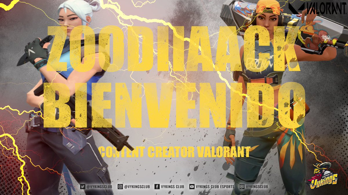 Acaesclub's tweet photo. #VALORANT | ¡@Zoodiiack BIENVENIDO!

¡Es un honor para nosotros presentaros a nuestro nuevo creador de contenido de @VALORANTes !🎮

#GoVykings https://t.co/ay00XlmTx7