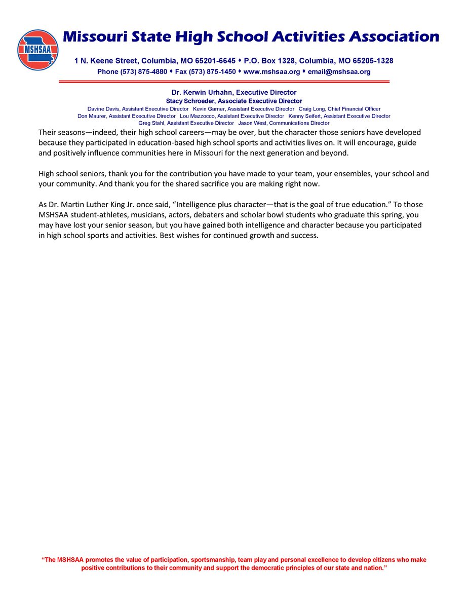 Op-Ed Column - Loss is Gain for Missouri’s High School Seniors