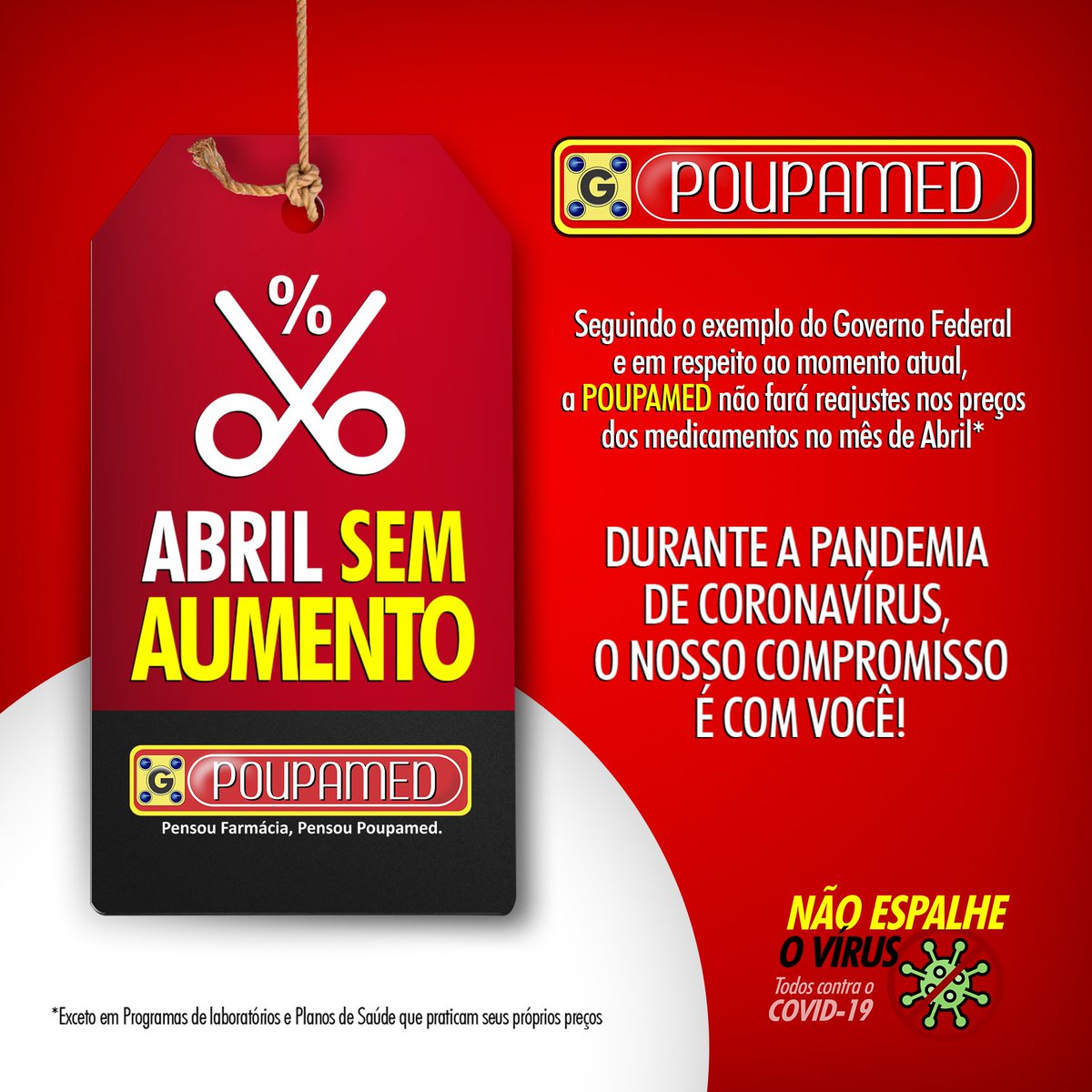 fpoupamed's tweet photo. Campanha #AbrilSemAumento Poupamed. A nossa contribuição para você, cliente, durante a Pandemia de Coronavírus https://t.co/uchTp8QUGZ
