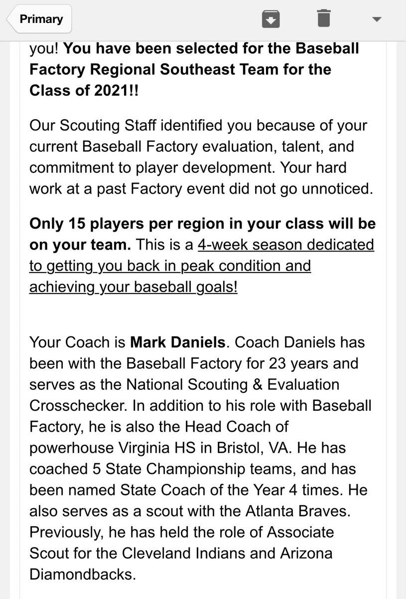 LjRoy10's tweet photo. I want to thank @BaseballFactory  for selecting me for the Regional Southeast Team for the class of 2021 👏🏽 https://t.co/Gj7FxnxkZV