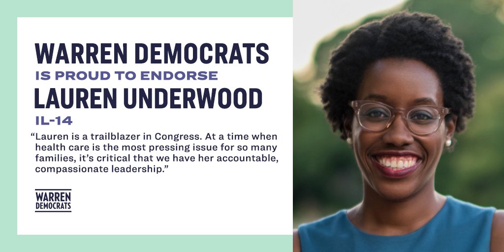 At a time when health care is the most pressing issue for so many families, it’s critical that we have the voice of  @LaurenUnderwood in Congress. Her leadership has made her an excellent representative for her district and we’re proud to endorse her.
