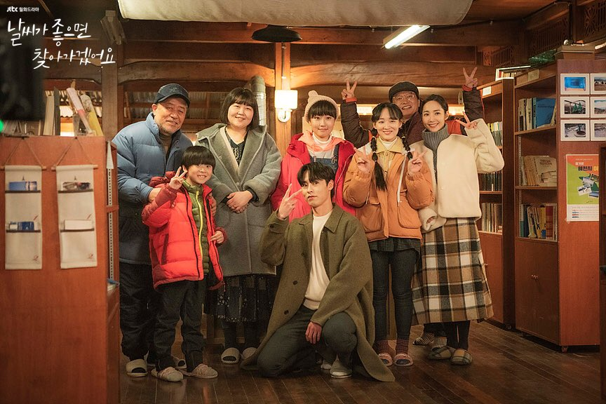  #whentheweatherisfine also has a lot of side characters - each having their own stories. we had 4 couples from this drama and all of them are so different from one anotherthe goodnight book club members are so diverse and i love how they meet up to talk about books/poetry