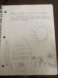 Mrs_VanC's tweet photo. So proud of my students for working so hard on their work!! They wrote a paragraph about their dream vacation. #warriorup @GoshenLocal https://t.co/peZQWznt55