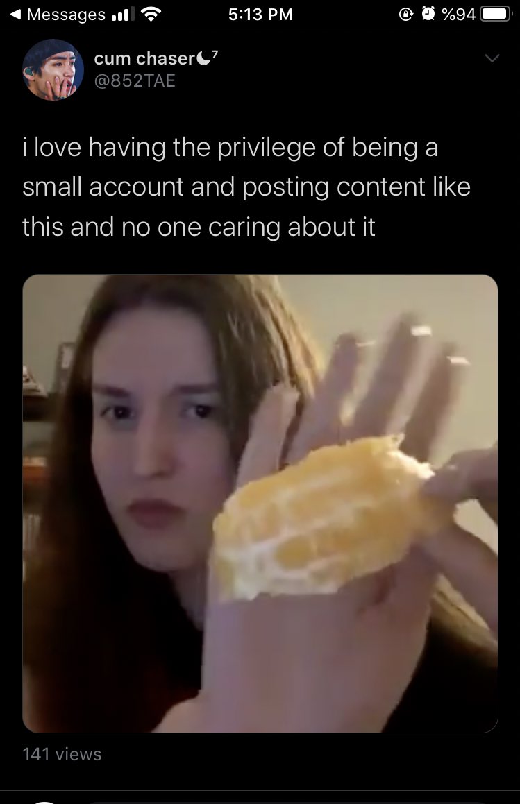 3. she tweeted a video of her eating an orange.. NO ONE ASKED!!!