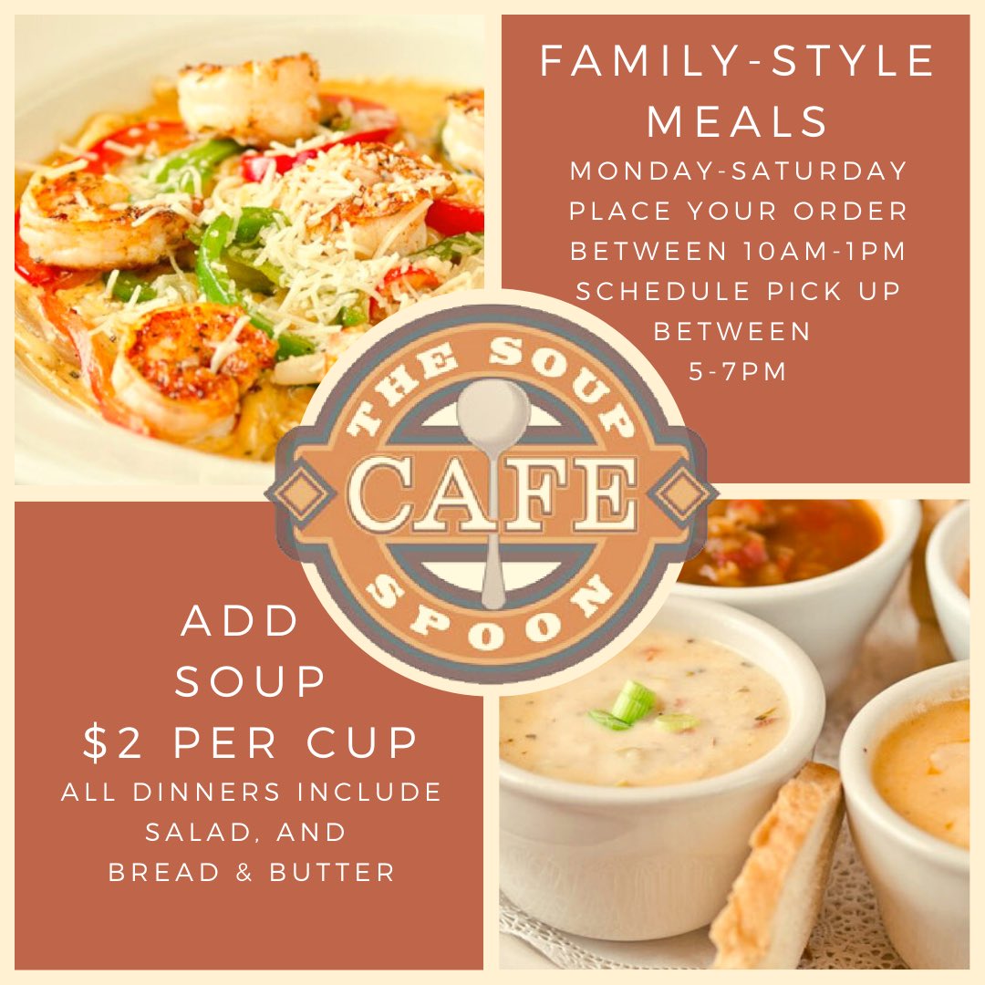 Family-Style meals are perfect for this lovely winter weather! Call before 1pm to place your order, visit soupspooncafe.com to view the menu #wednesday #winterisneverleaving #family #dinner #soup #lovelansing