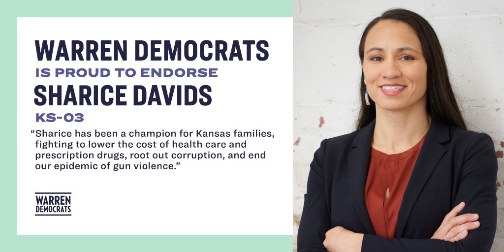. @ShariceDavids made history in 2018 becoming the first of two Native American women to serve in Congress, and the first openly LGBTQ person to represent Kansas in Washington. We need to keep her in the House and in the majority—we’re proud to endorse her historic campaign.