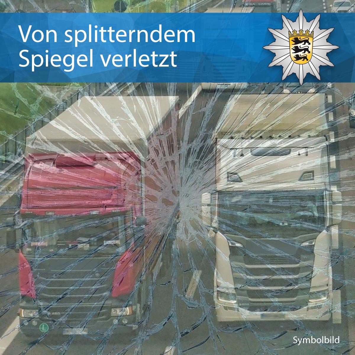 Polizei_KA's tweet photo. #Zeugengesucht! Verletzungen am Auge und am Schienbein durch herumfliegende #Splitterteile erlitt am Dienstagvormittag eine 27-jährige Lkw-Fahrerin auf der Landesstraße #L607 zwischen #Ettlingen und #Malsch. Zur PM: https://t.co/uiRAsY1MeG
Eure #Polizei #Karlsruhe https://t.co/VVm9DJ9VEX