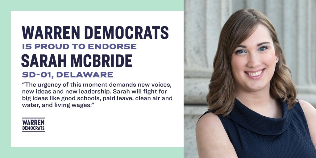 We’re proud to endorse  @SarahEMcBride. Her actions prove that she understands the value of fighting for big ideas and we are honored to stand shoulder to shoulder with her in this fight.