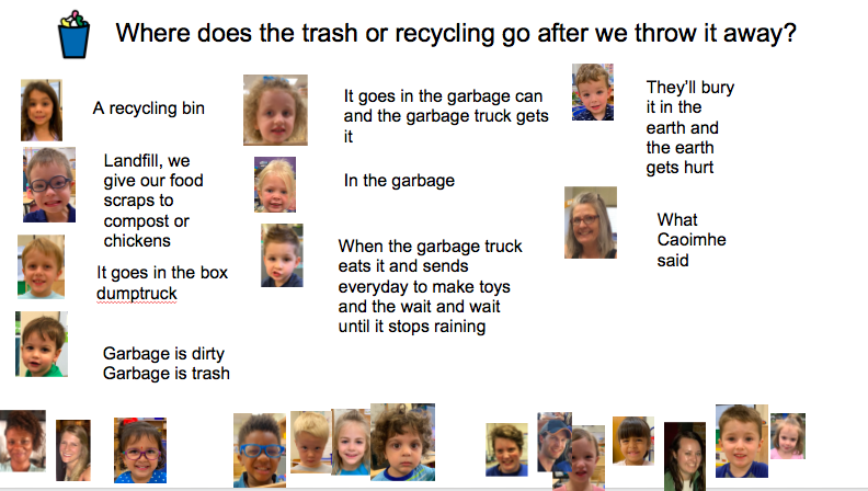 Shared writing over zoom to start our mini recycling unit! #oakpark97 #whittierschool97 #creativecurriculum