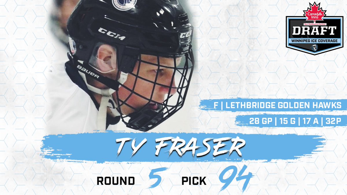WHLWpgICE's tweet photo. With the 94th overall selection in the WHL Bantam Draft the Winnipeg ICE select Ty Fraser from the Lethbridge Golden Hawks .

Welcome to the ICE Ty!

ICE Draft Coverage is presented by 
@CanadNation https://t.co/ctYmTaD3gp