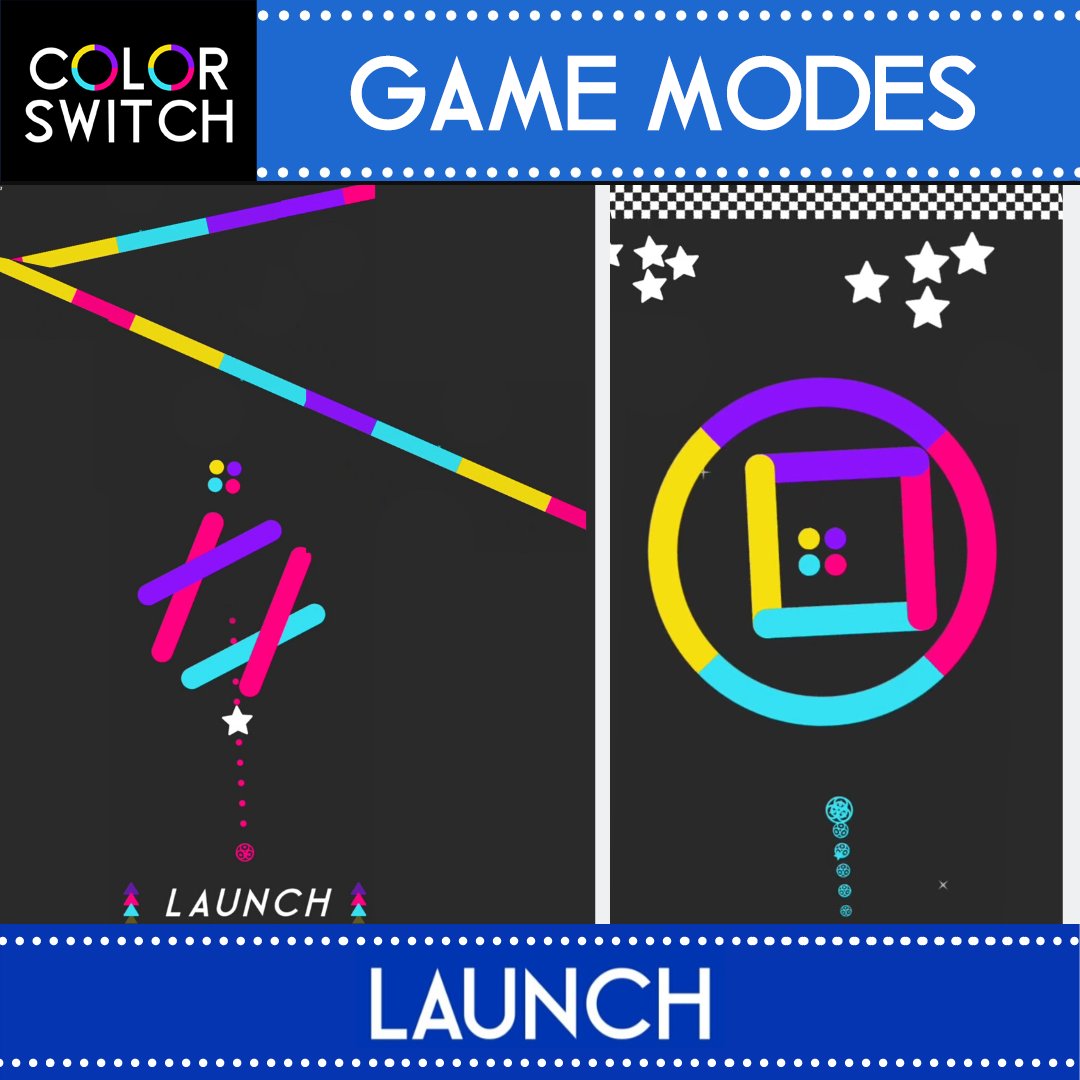 ColorSwitch's tweet image. LAUNCH
Launch the ball through the obstacle to the @ColorSwitch  ▶▶
Time it right for EXTRA stars at the finish line ⭐
Propel your way through 80 levels and an endless mode
Over 30 modes available for FREE at colorswitchworld.com
#ColorSwitch #Launch #ColorSwitchModes