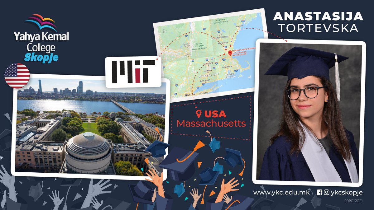 CONGRATULATIONS!
📌 We are proud to #announce that our precious #student 👩‍🎓ANASTASIJA TORTEVSKA got acceptance to Massachusetts Institute of Technology (MIT) 🇺🇸
👍 We wish #success in her academic studies.
#ykcskopje #YKCAlumni #ykcedumk #mituniversity