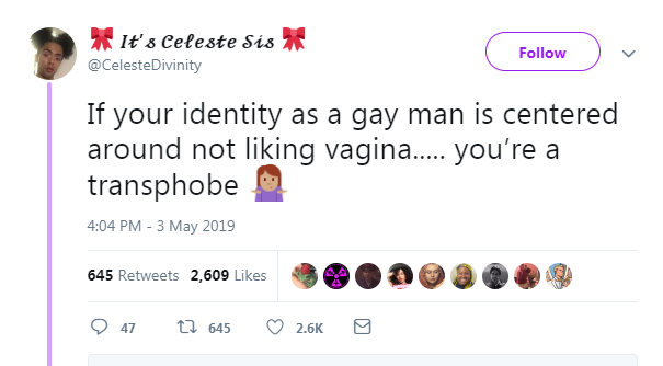 Riley J, Genital Preferences are Transphobic, Dennis. https://www.youtube.com/watch?time_continue=1&v=k5GYlZKfBmI&feature=emb_logo