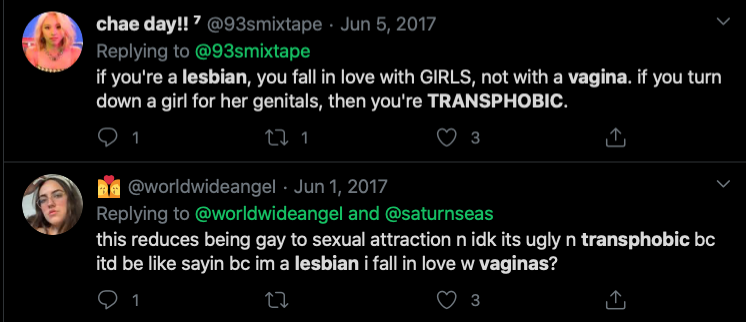 Riley J, Genital Preferences are Transphobic, Dennis. https://www.youtube.com/watch?time_continue=1&v=k5GYlZKfBmI&feature=emb_logo