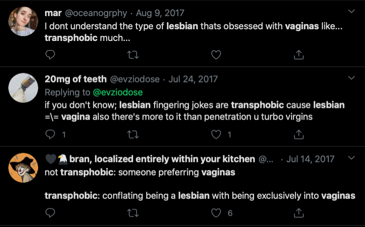 Riley J, Genital Preferences are Transphobic, Dennis. https://www.youtube.com/watch?time_continue=1&v=k5GYlZKfBmI&feature=emb_logo