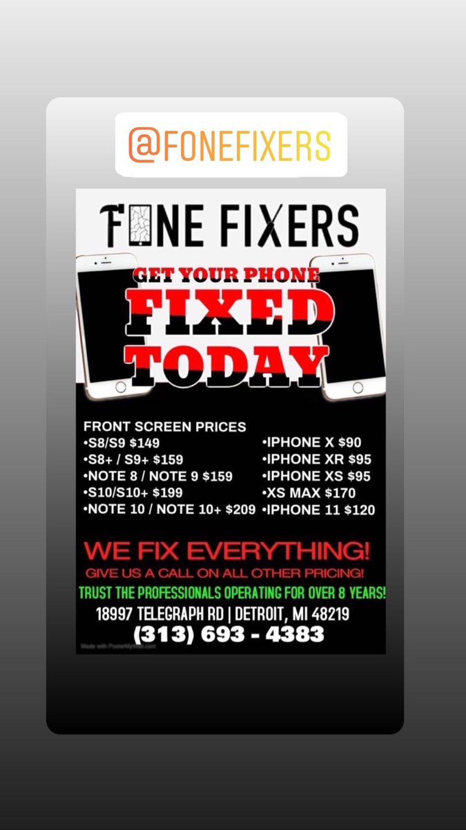 CrimeInTheD's tweet photo. Follow @fonefixers for all your smartphone repair needs. iPhones, Androids & more. #SameDayRepairs #CertifiedTechnicians https://t.co/QBoSdUSZnv