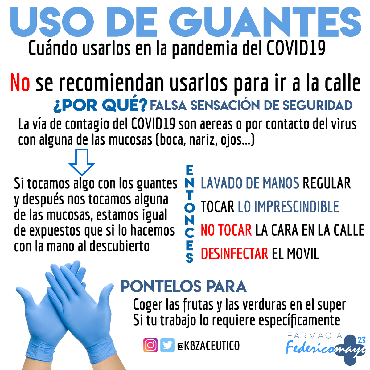 farmaciaenvideo's tweet photo. Pues he hecho esta info, esta vez sobre uso de los guantes 🧐 

#Covid19
#lacruzdelafarmacianoseapaga https://t.co/ReunERUhrb