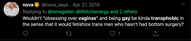 Riley J, Genital Preferences are Transphobic, Dennis. https://www.youtube.com/watch?time_continue=1&v=k5GYlZKfBmI&feature=emb_logo