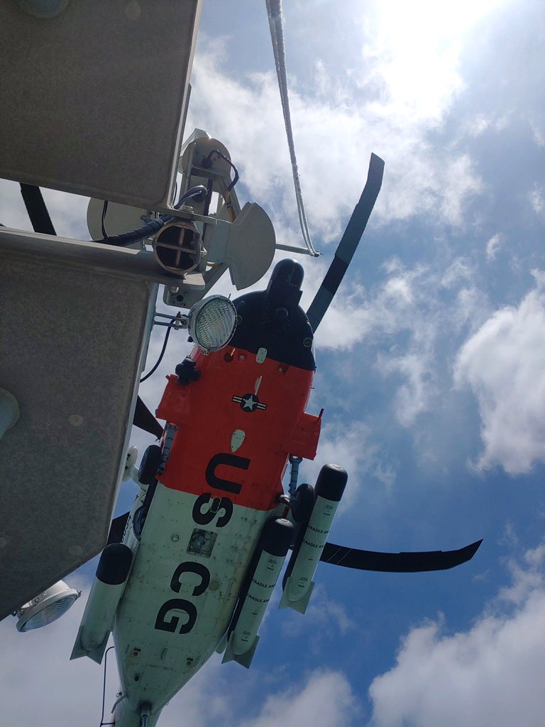 More helicopter operations training with Air Station Cape Cod in Nantucket Harbor this afternoon. #SemperParatus