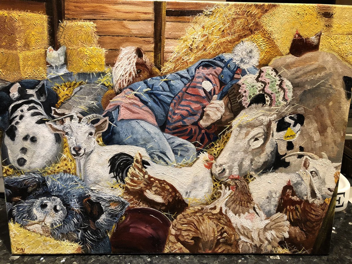 Today this painting arrived and I am speechless.  So honoured and humbled to be included in this wonderful expression of love, innocence and beauty.  How talented is the artist - all done from photographs but capturing every expression and personality of its subjects perfectly!