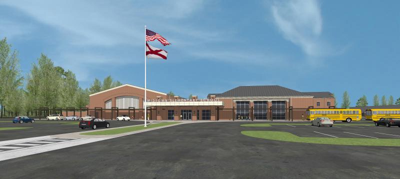 BaileyHarrisCo1's tweet photo. Rendering of the new Midtown Elementary School. Replacing West Madison Elementary and housing 900 students, this facility consists of 3 instruction bldgs. with outdoor classrooms in between, a gym, media center and auditorium. #underconstruction #elementaryschool #madison https://t.co/AbLLgTAW8n