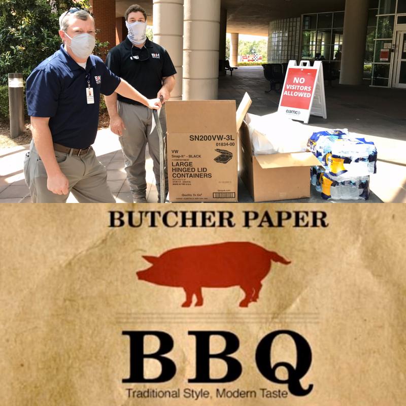 BaileyHarrisCo1's tweet photo. It's a beautiful day to give back. Our BH heroes constructing in East Alabama Medical Center provide lunch for the heroes working around the clock saving lives. Special thanks to Butcher Paper BBQ for preparing fantastic lunches. #givingback #eamc #coronavirus2020 #inthistogether https://t.co/eODV45wSTG