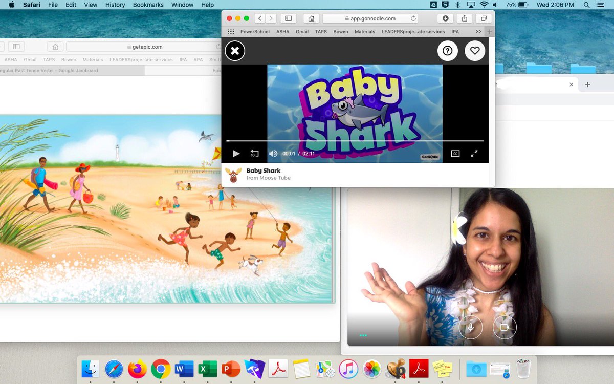 MsRacela's tweet photo. Students @bbcps loved practicing past tense verbs in a beach-themed story from @epic4kids and taking a @GoNoodle movement break in the sand during our or virtual beach-themed session today! #BannekerSpirit https://t.co/lFYvzvHSCh
