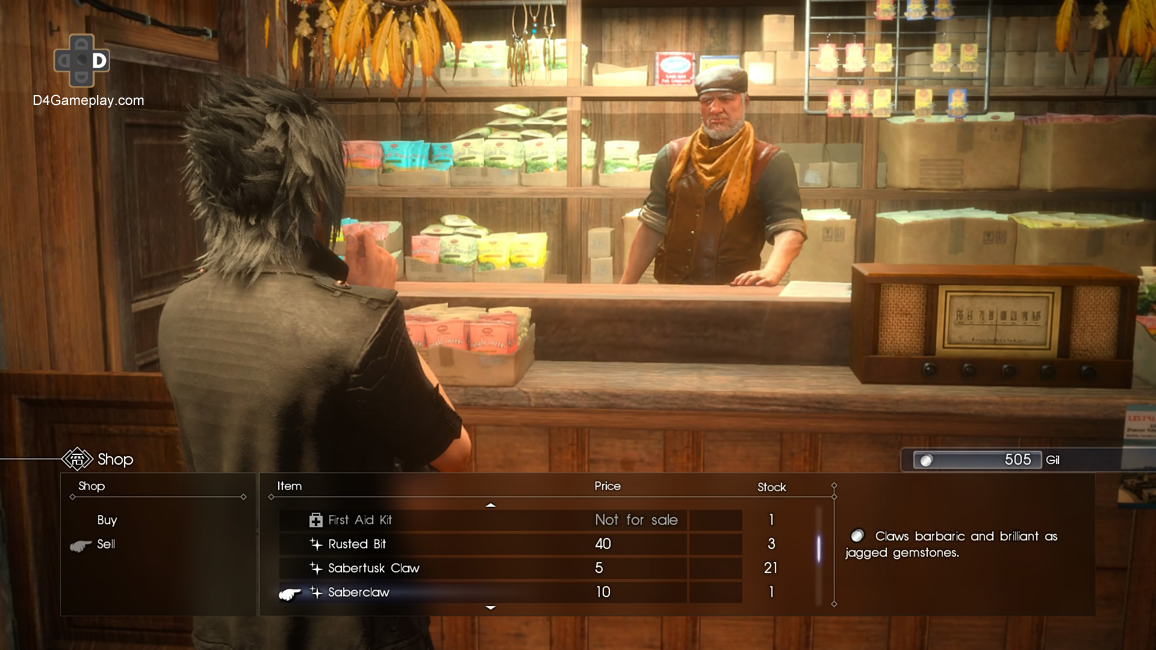 Final Fantasy 15 barely took any screenspace at all, had arguably too-small of text, but they AT LEAST highlighted how much money I have. So I can find it in 5 seconds.