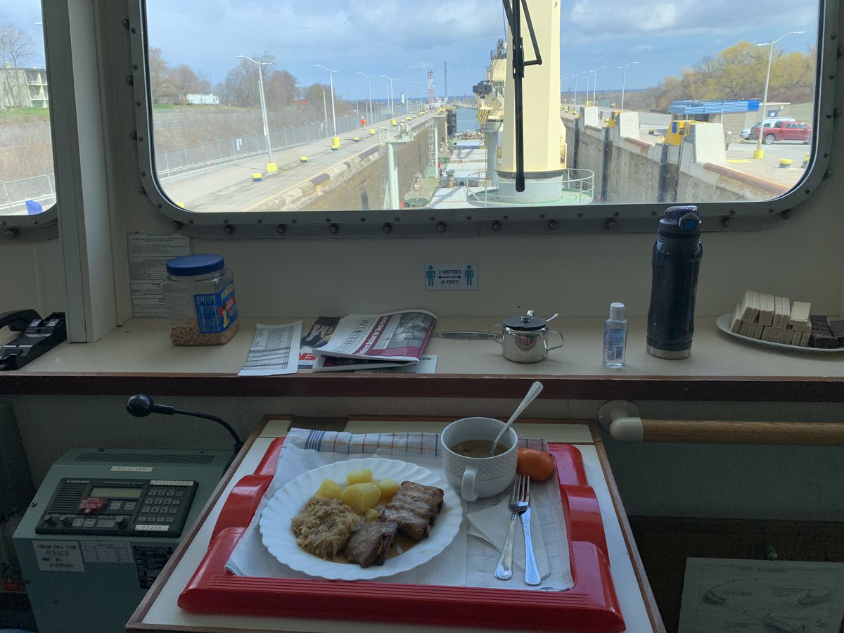 CaptainJ_A_C's tweet photo. #ShipDuJour is the @PZM_Polsteam #Isolda. I started off a wonderful afternoon trip with an amazing lunch. #FoodOnShips 
Afternoon coffee &amp; treats aren’t too bad either!
(My orange is just out of frame...I don’t eat cookies or sweets 🙄) https://t.co/ks8dYSvEgg