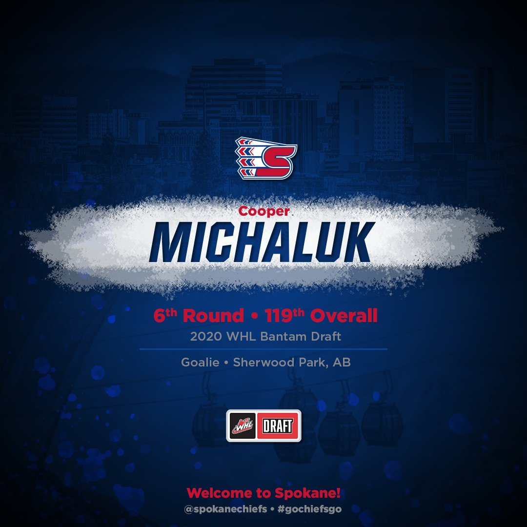 spokanechiefs's tweet photo. With the 119th overall pick of the #WHLBantamDraft, the Chiefs have selected G Cooper Michaluk.

Welcome to #Spokane, Cooper!

#GoChiefsGo https://t.co/38PgrZkNYM