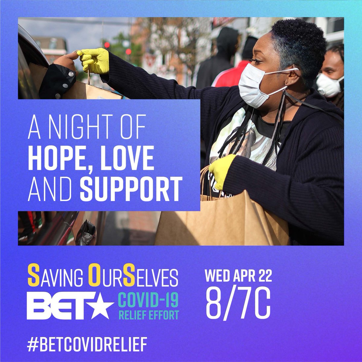 In response to the news of Black Americans being disproportionately affected by the COVID-19 pandemic, BET will host a star-studded broadcast special Saving Our Selves: A BET COVID-19 Relief Effort that will air tonight at 8PM ET on BET. #BETCovidrelief #OurfightBET