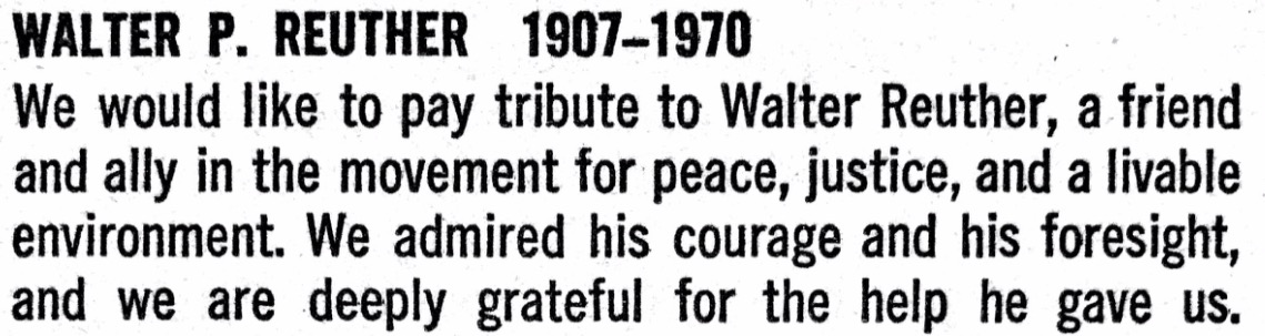 Here is a surprising reminder of the intersections between labor concerns and environmental concerns in the 1970s: the first collection of  #EarthDay   speeches, released in May 1970, was dedicated to Walter Reuther, the recently deceased president of the  @UAW.