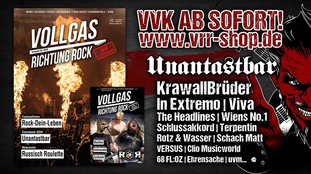 Bock auf 60 Seiten geballte News aus der Szene? Nur bei uns im Shop: vrr-shop.de #deutschrock #metal #neuedeutschehärte #punk #oi