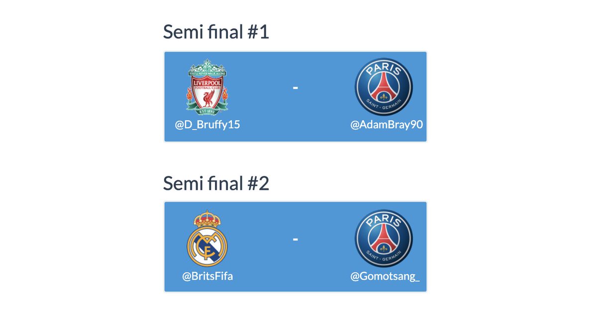 YesWeCrann's tweet photo. And so we have it… The final four!

Congratulations to the guys who have made it into the #YesWeQuarantine semifinals.

Five games left to go. 🏆🎮⚽️ https://t.co/hoHLypPCao