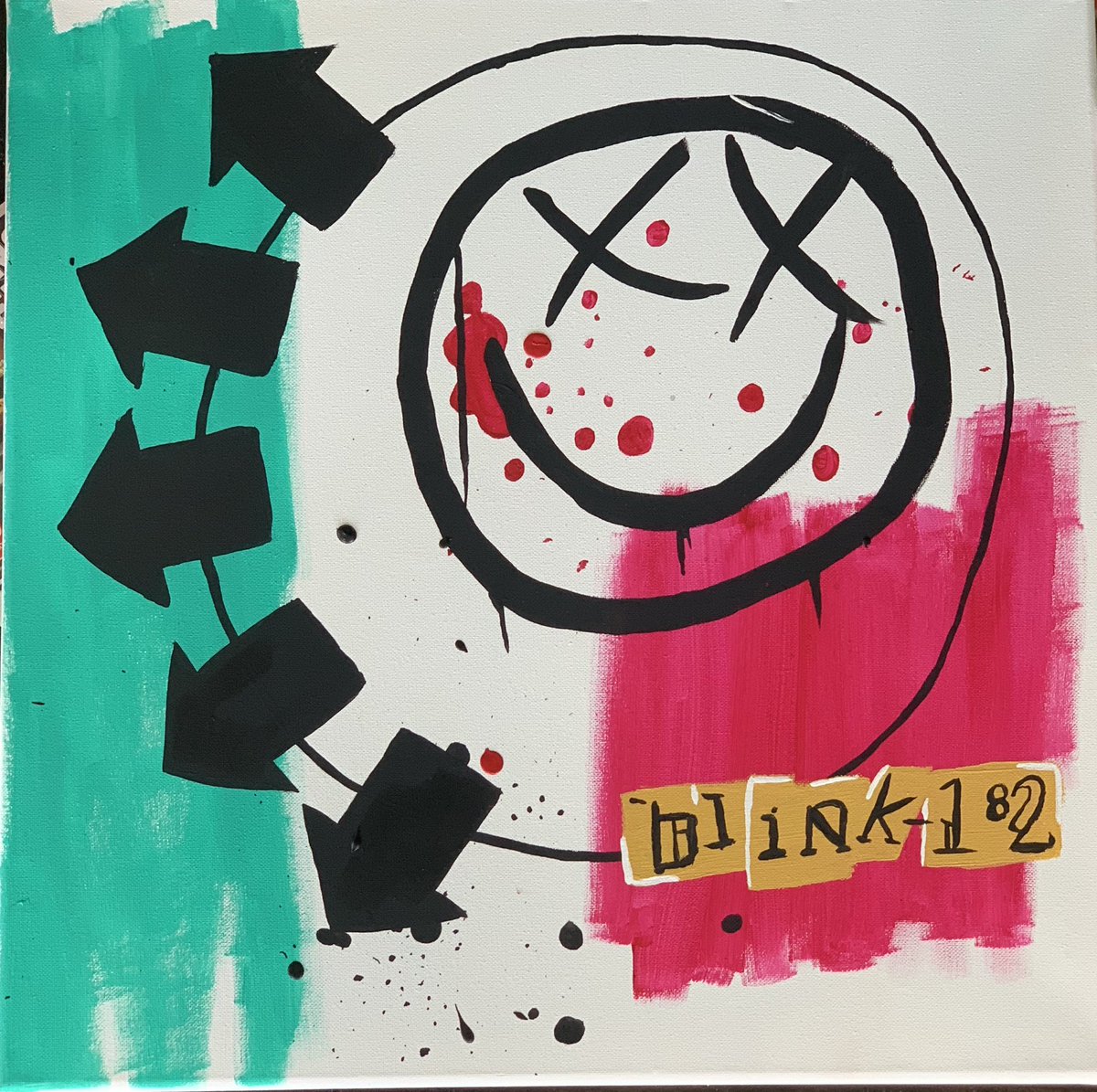 HackySach's tweet image. Another incredible painting done by @AriannaLaLonde . Think this ones even better than the first. @blink182 @markhoppus @tomdelonge @travisbarker
