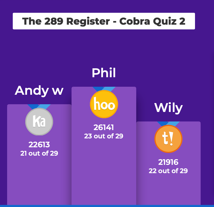 289Register's tweet photo. Stuck in lockdown? Try our Cobra quiz with your friends. We ran this using a Zoom meeting tonight and it was a lot of fun:
https://t.co/PjEOVRt5yl
#cobra #shelby #t289r https://t.co/in3Xh7hu01