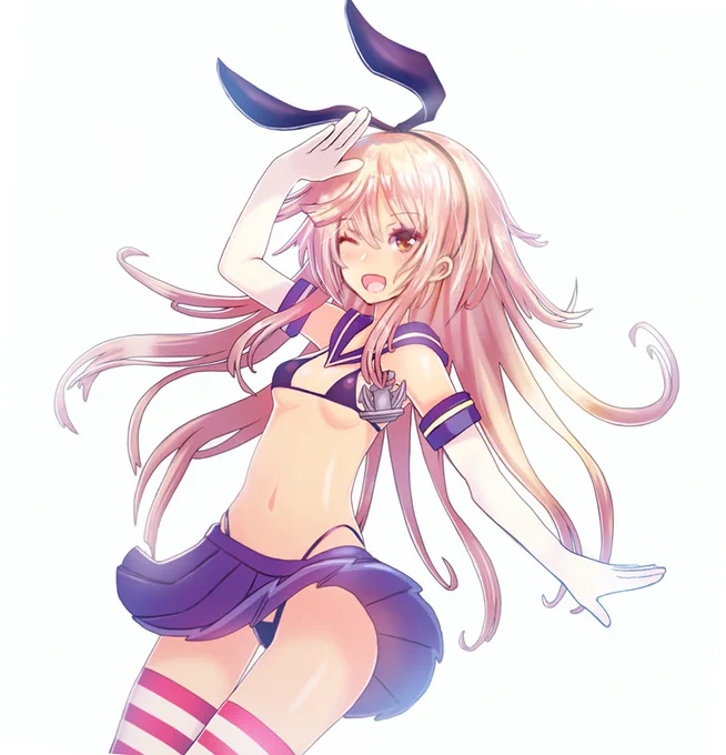 艦これ7周年か〜。あっという間ですねぇ。イラストは昔描いた島風と天津風です。#艦これ七周年 #艦これ 