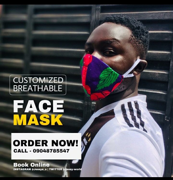 JessyeWorld's tweet photo. order your facemask, reusable after been washed with detergent
call now or send us a dm
#COVIDー19 #1millionboys #COVIDー19 #COVID19 #day26oflockdown #StaySafe #5DaysToMercyAndIkeShow #TachaTakeOver https://t.co/DtXxA2QCNQ