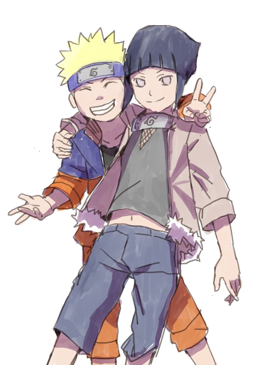 Naruto ナルトとヒナタ Naruto イラスト お絵かき Hinata カネゴンのイラスト